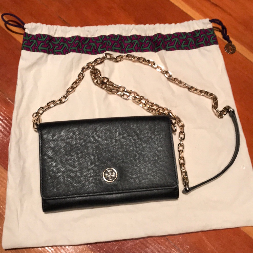 Tory Burch EMERSON Black Chain Crossbody Bag